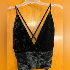 Black Velvet Crop Top